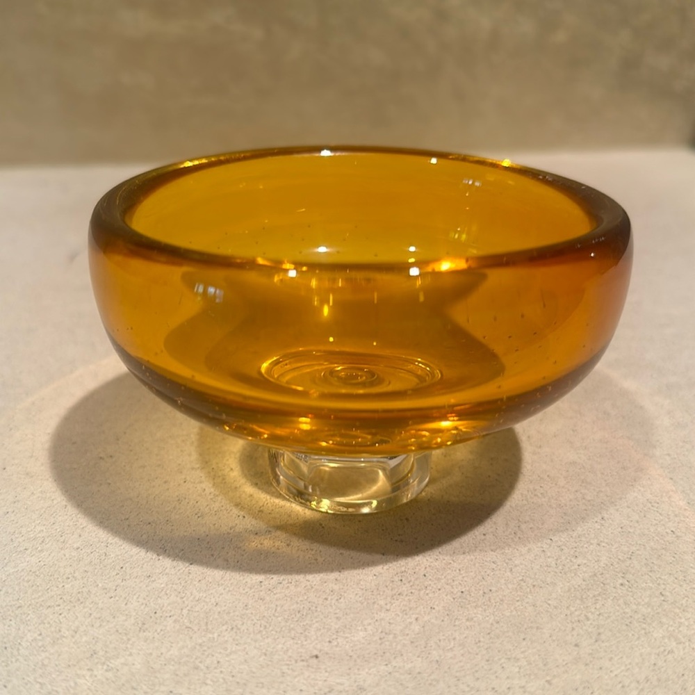 Kosta Boda- small yellow decorative bowl